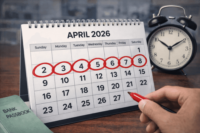 best-time-to-submit-form-15g-april Calendar showing April first week as the best time to submit tax forms to the bank.