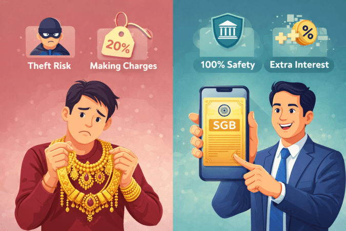 Comparison between Physical Gold Jewelry and Sovereign Gold Bond (SGB)